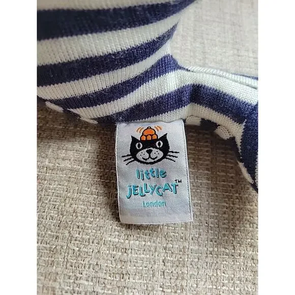 Jellycat Walter Whale Blue & White Striped Plush Rattle Stuffed Toy 9" - Picture 4 of 5